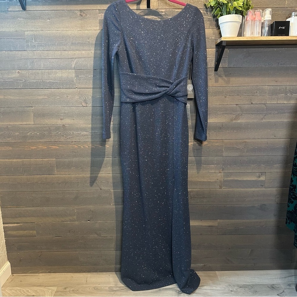 NWT Vince Camuto 10P dark grey sparkle evening gown